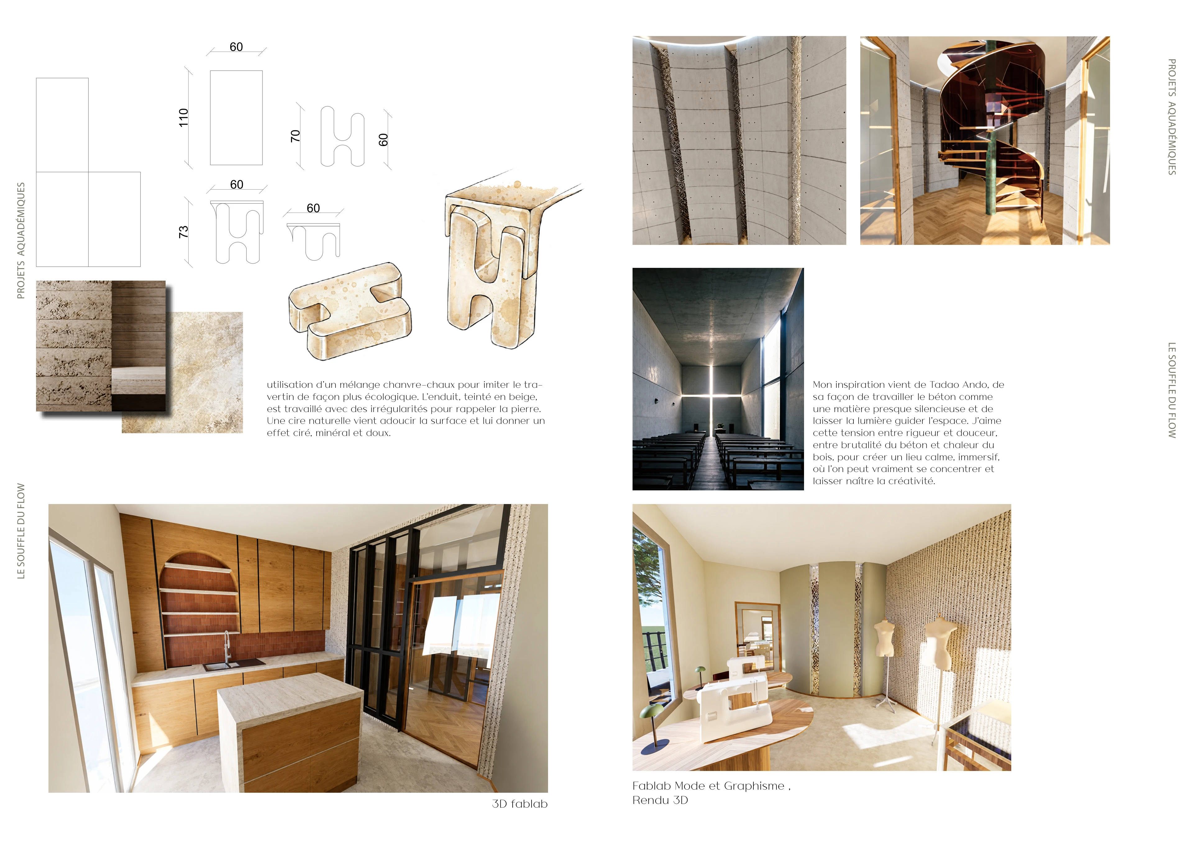 The Breath of Flow - Fabrication labs & details, portfolio board